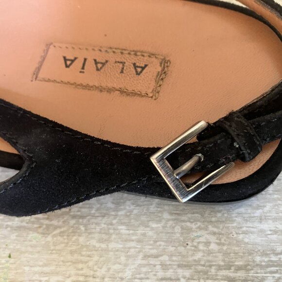 Alaia Paris Suede Flat Sandals with Fringe Top Made in Italy Size 39 1/2 - Picture 9 of 9